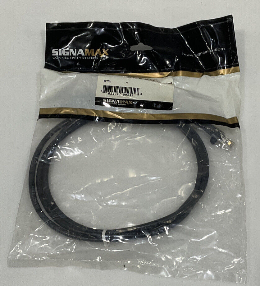 SIGNAMAX C5E-114BK-5FB ETHERNET CORD CATEGORY 5 BLACK 5 FT LOT OF 3 TWD