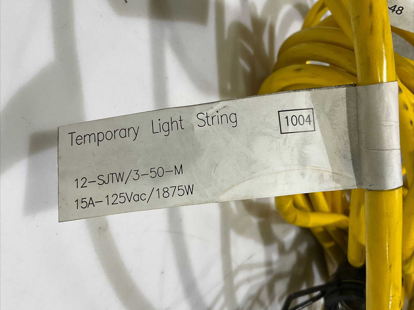 CORD-O-LITE 07538 TEMPORARY LIGHTING SYSTEM 12/3 SJTW 50FT 125V/15A/1875W 476