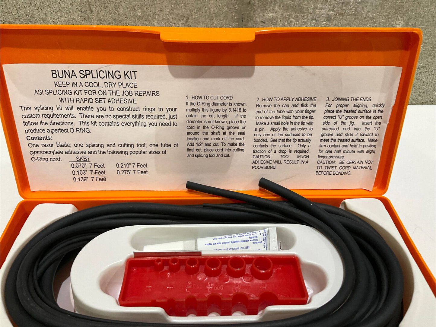 BUNA SPLICING KIT  70 DURO BUNA DUROMETER 476