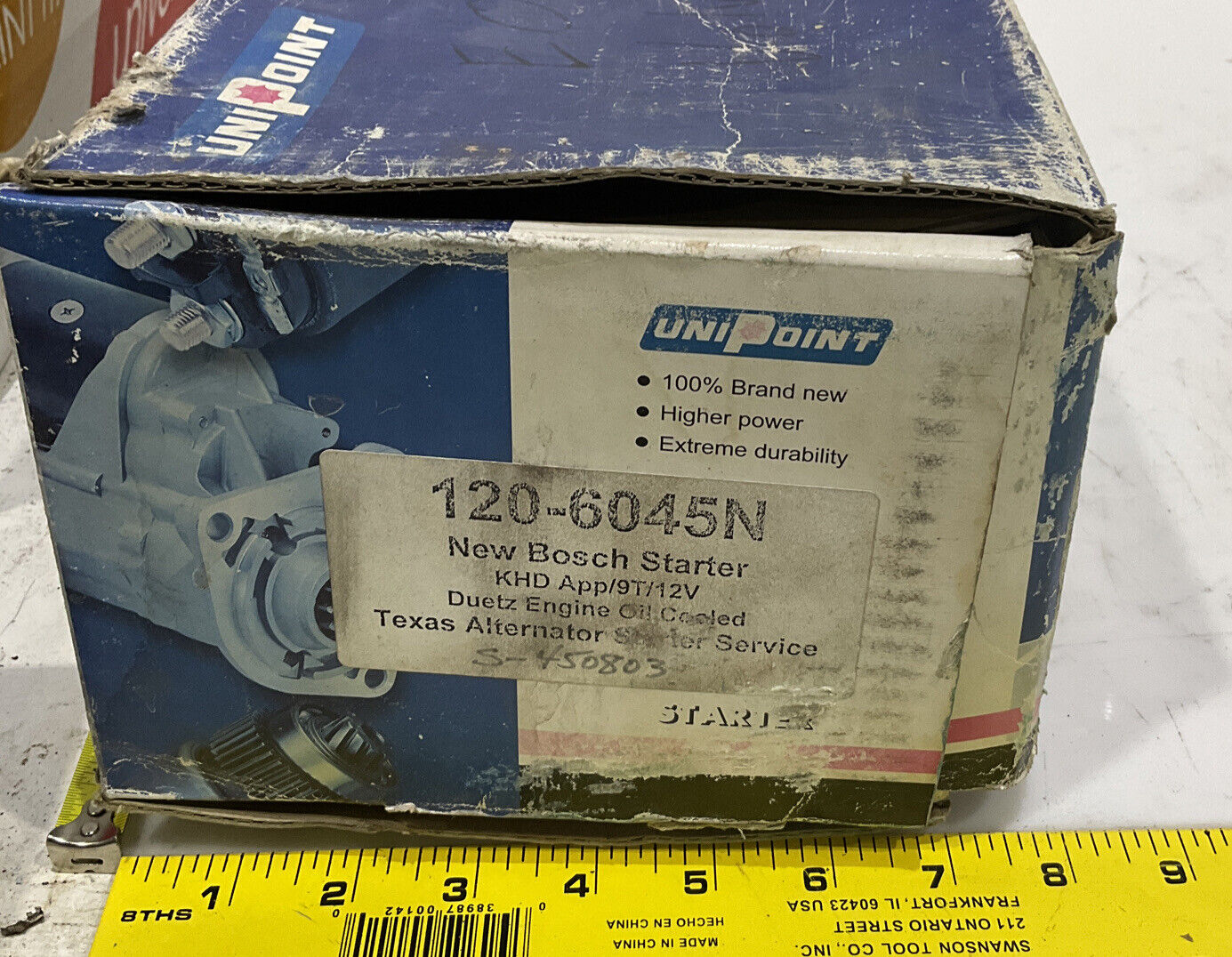 UNIPOINT 120-6045N BOSCH VOLVO STARTER STR-2301 12V EOG 150