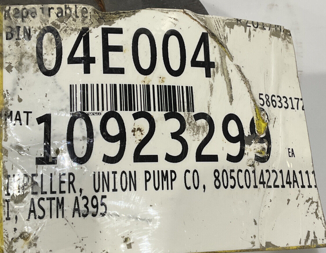 UNION PUMP FO 805C0142214A1110 IMPELLER ASTM A395