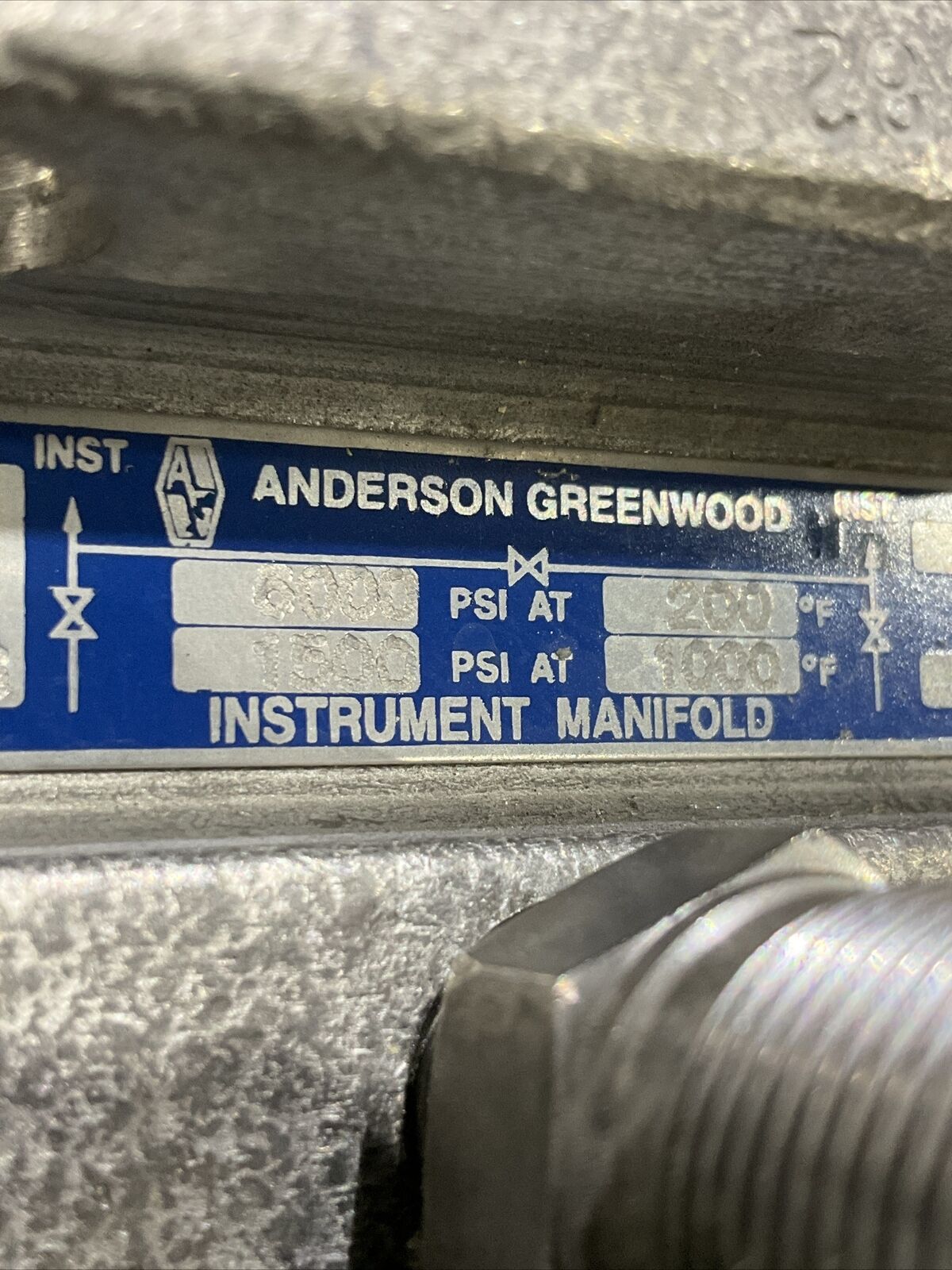 ANDERSON GREENWOOD & CO M4THIS-4 INSTRUMENT MANIFOLD VALVE 6000 PSI 476