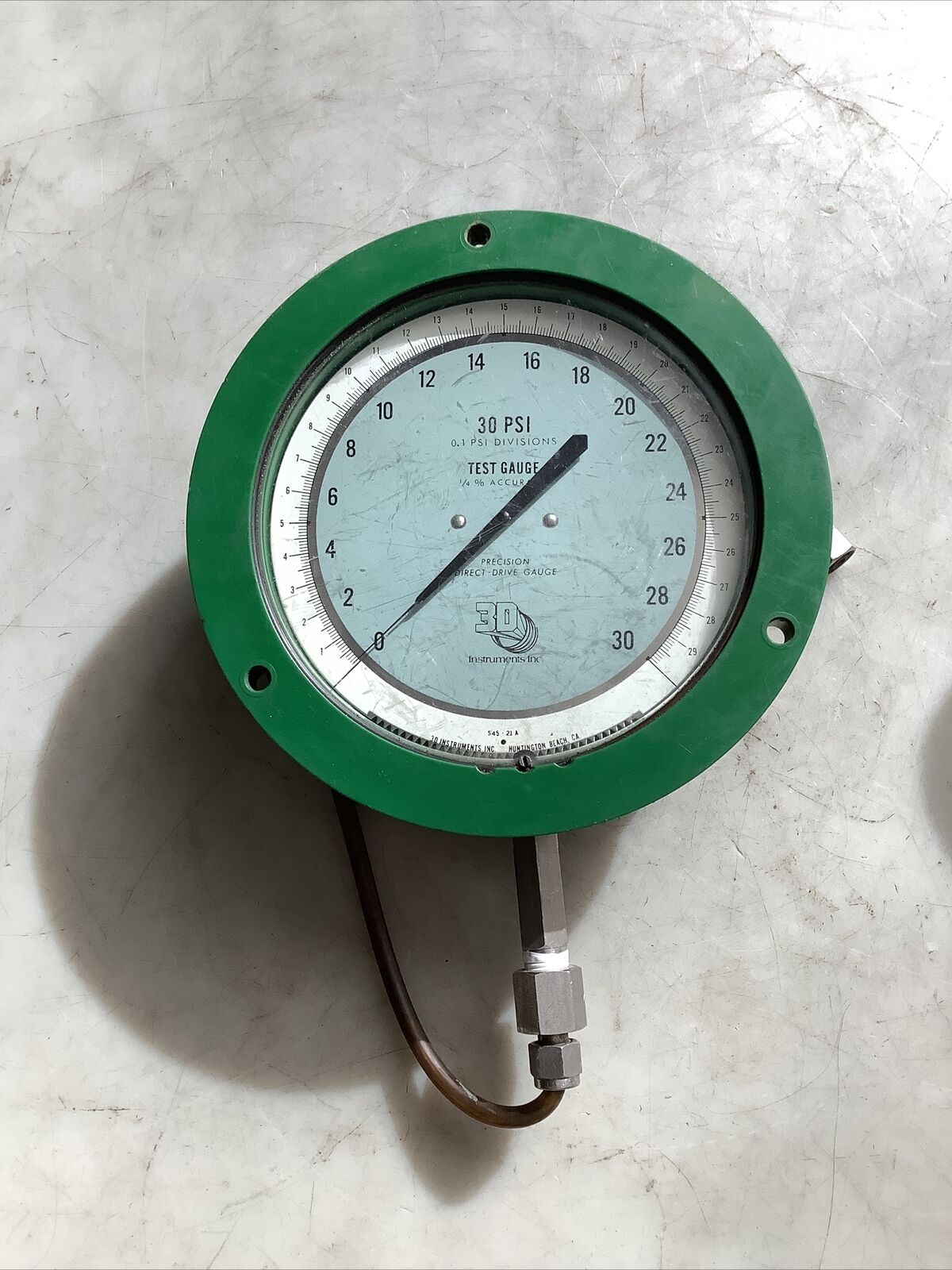 3D INSTRUMENTS 545-21A PRESSURE GAUGE 0-30PSI 476