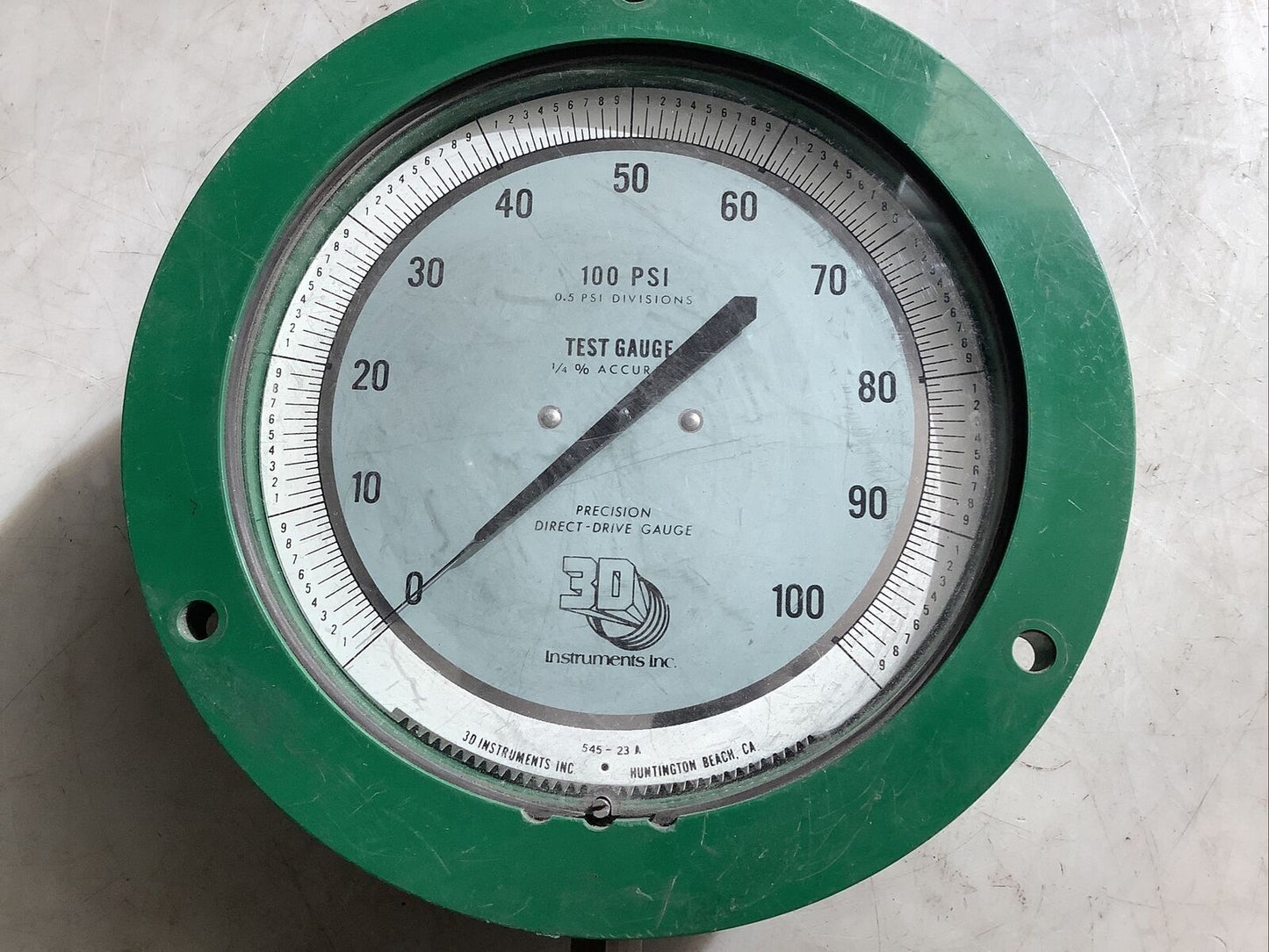 3D INSTRUMENTS CO. 545-23A PRESSURE GAUGE 0-100PSI 476