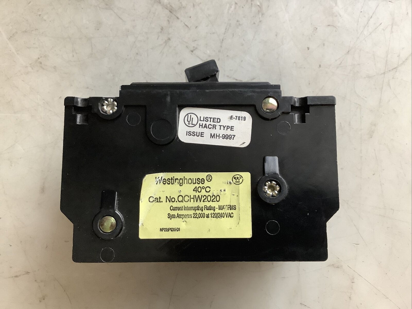 WESTINGHOUSE QCHW2020 CIRCUIT BREAKER 20A 2 POLE 476