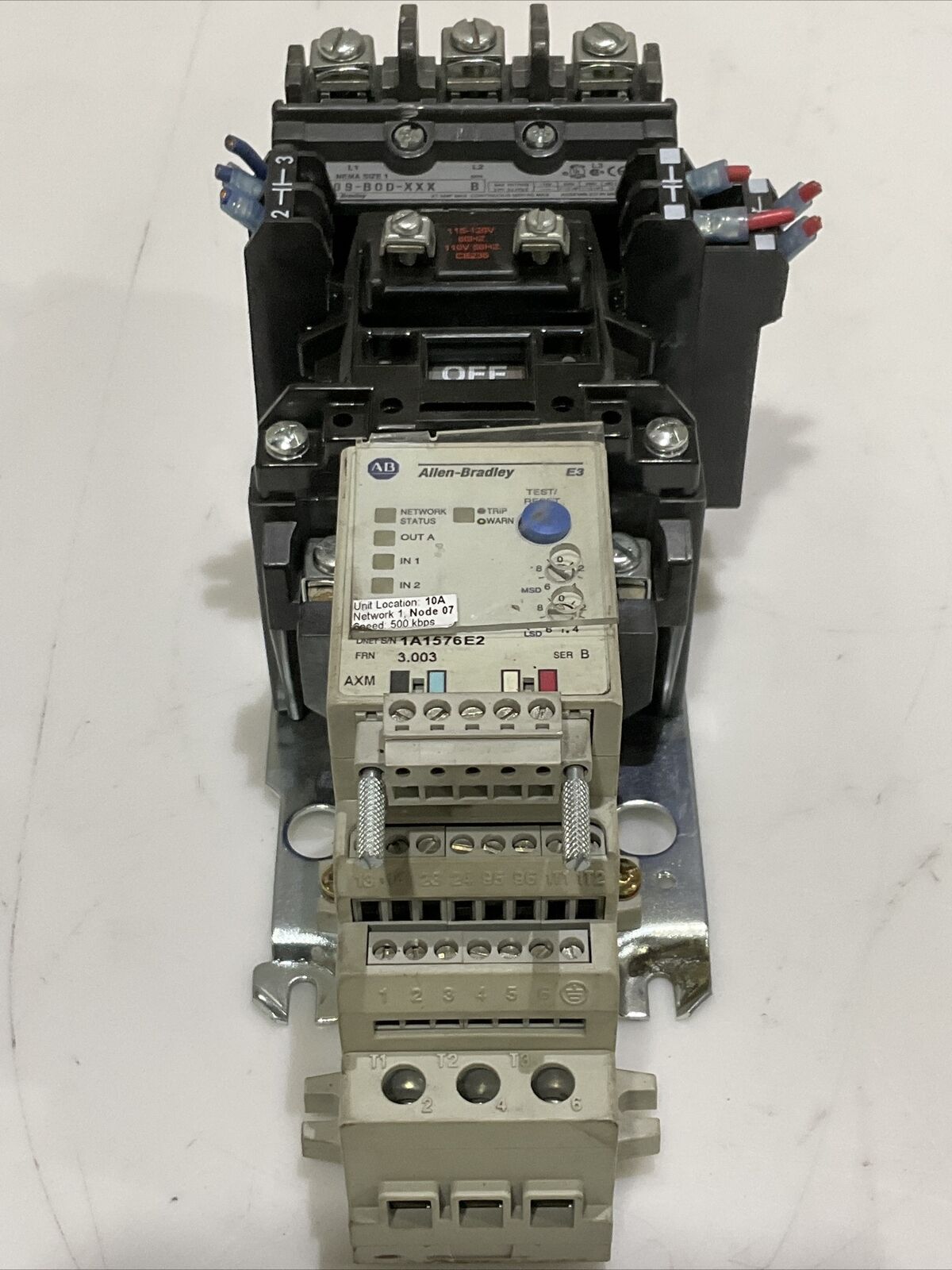 ALLEN BRADLEY 592-EC1AC, 595-A, 509-B0D-XXX STARTER 476