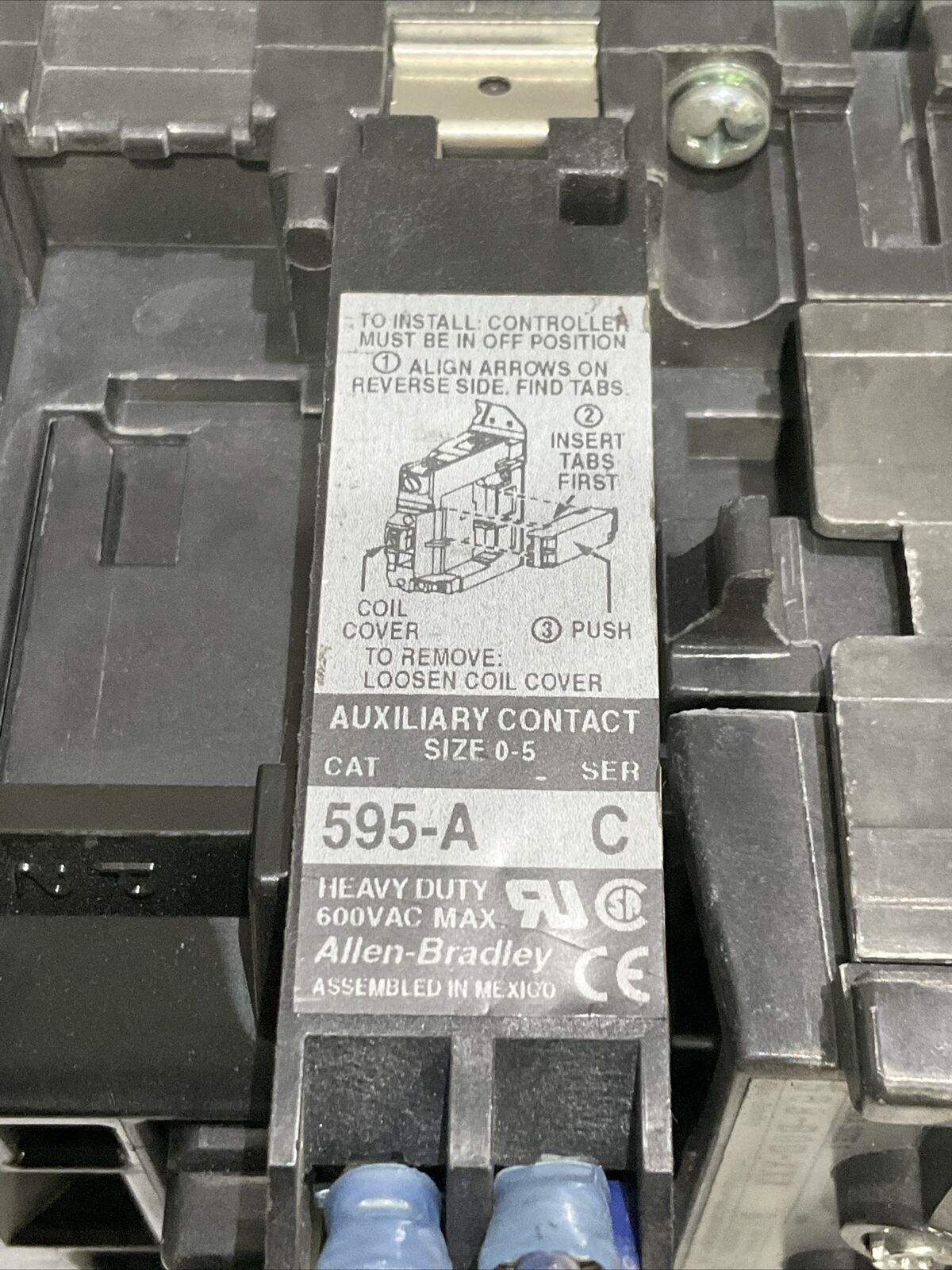 ALLEN BRADLEY 592-EC1AC, 595-A, 509-B0D-XXX STARTER 476