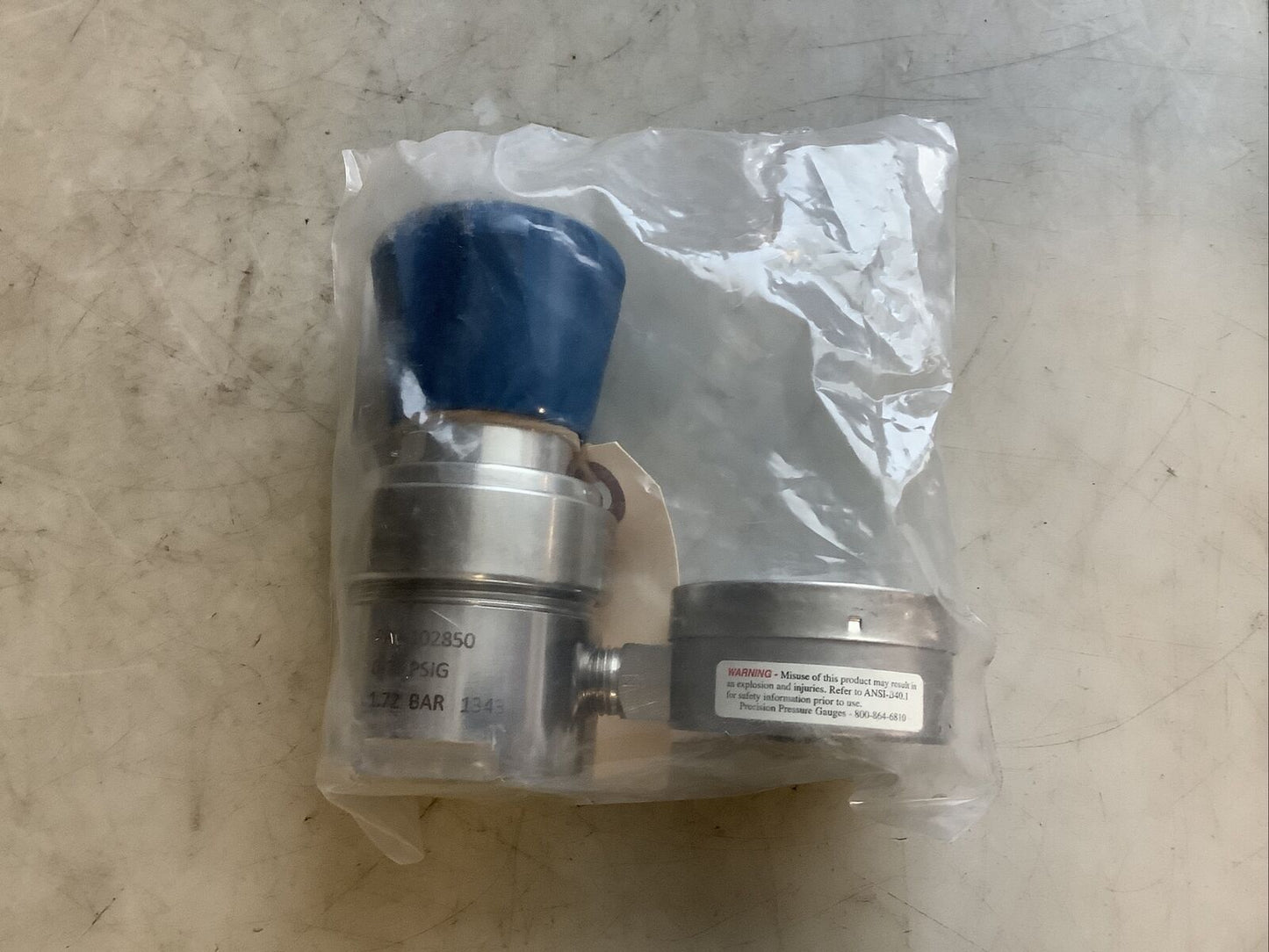 GO PR1-102850 PRESURE REGULATOR W/ GAUGE 0-25 PSIG 476