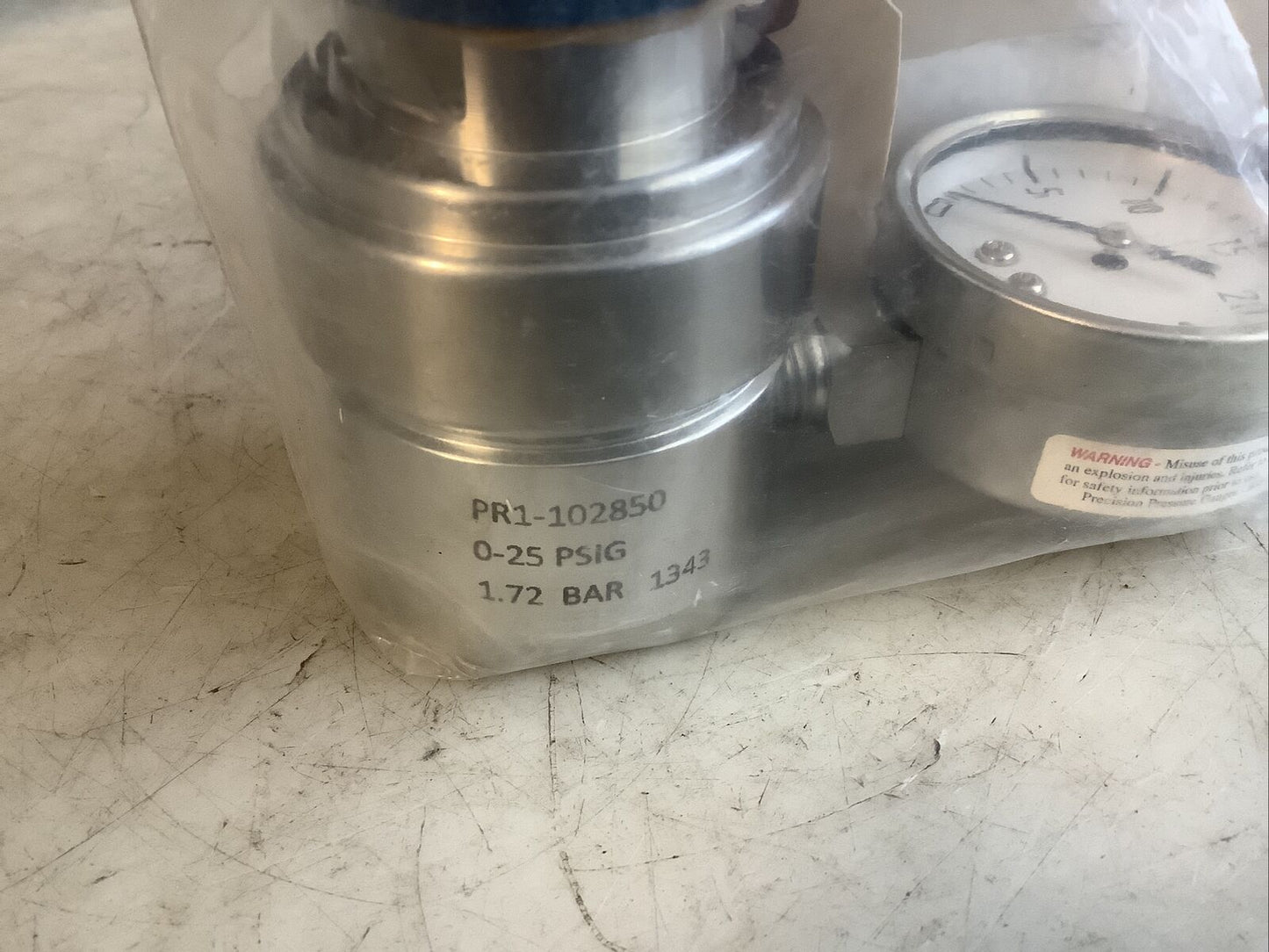 GO PR1-102850 PRESURE REGULATOR W/ GAUGE 0-25 PSIG 476