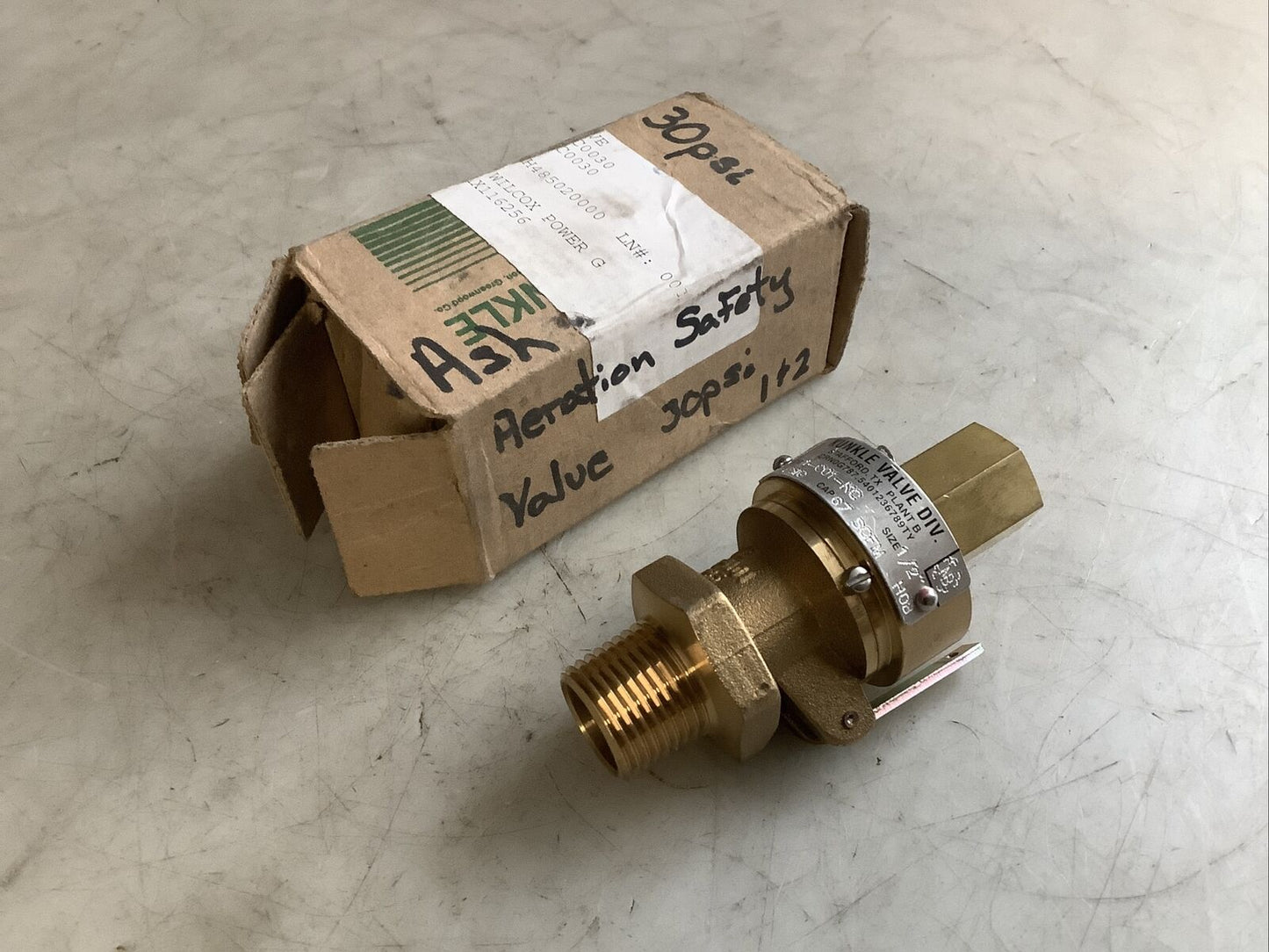 KUNKLE VALVE 0001-C01-KC RELIEF VALVE 1/2IN 30PSIG 67SCFM 476