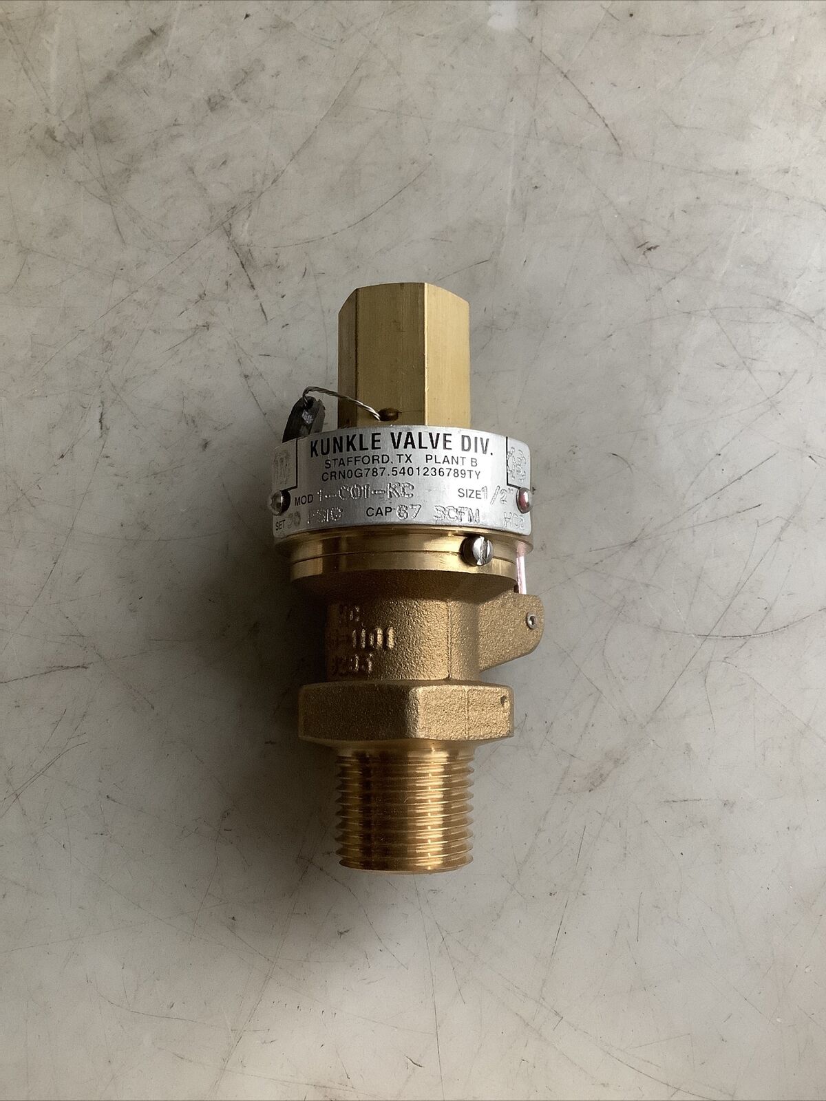 KUNKLE VALVE 0001-C01-KC RELIEF VALVE 1/2IN 30PSIG 67SCFM 476