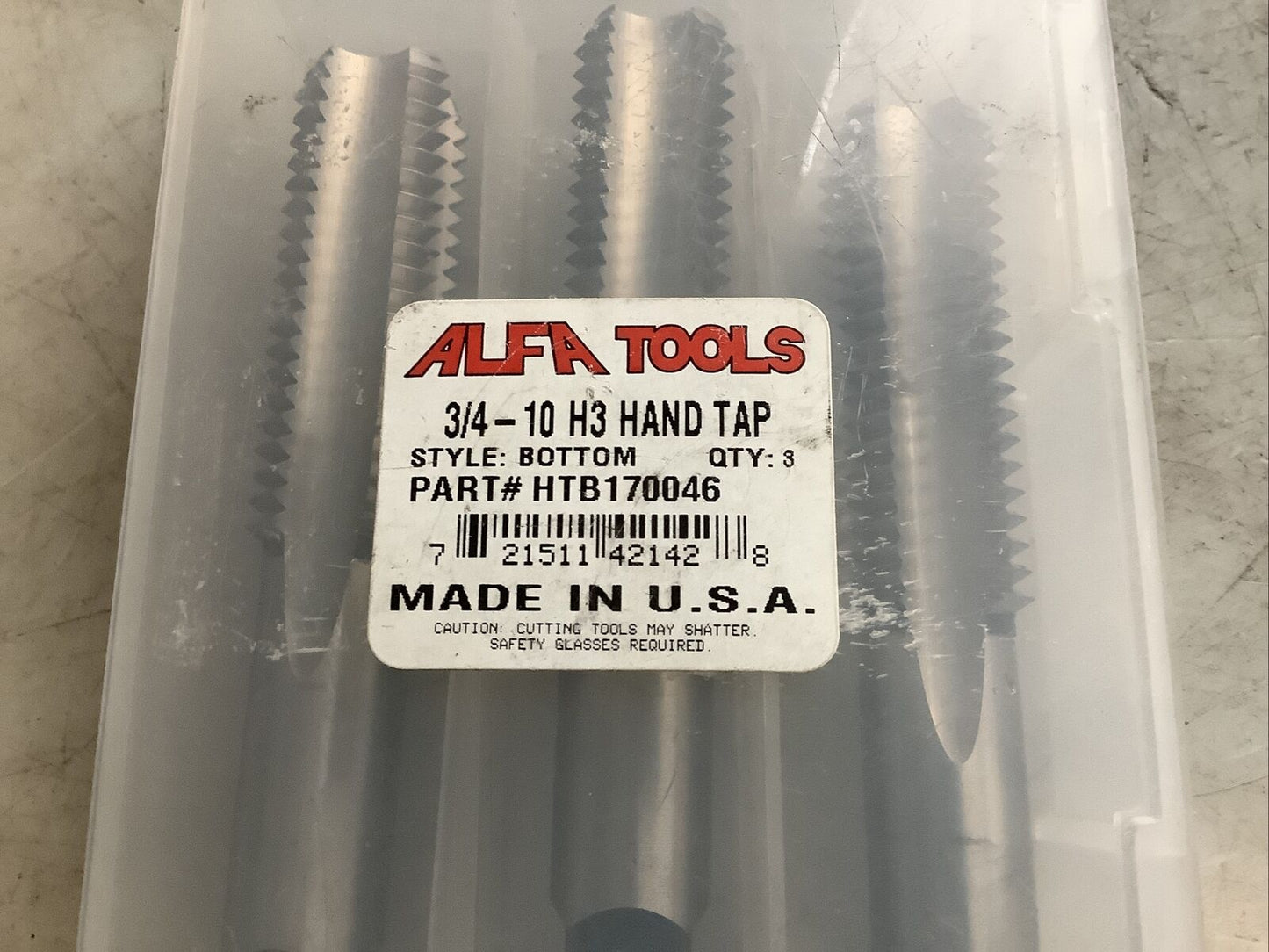 ALFA TOOLS HTB170046 HAND TAP 3/4IN-10 H3 4FL 3 PIECES IN CASE 476