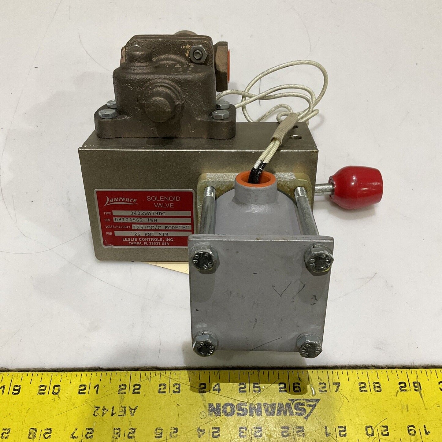 LAURENCE 3402WA79DC SOLENOID VALVE 125 DC FORM “M” 125 PSI AIR 476