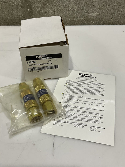 KIMBALL MIDWEST 832530 OXY WELD QUICK CONNECTS 476