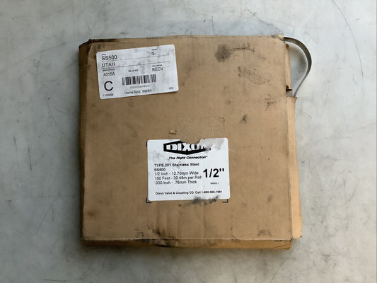 DIXON SS500 STAINLESS STEEL STRAPPING 1/2IN 100FT .030IN 476