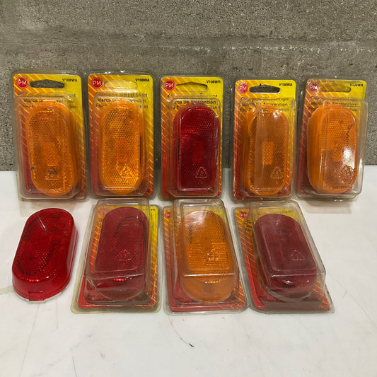 PETERSON PM V108WA V108WR OBLONG AMBER & RED CLEARANCE MARKER LIGHT LOT OF 9 476