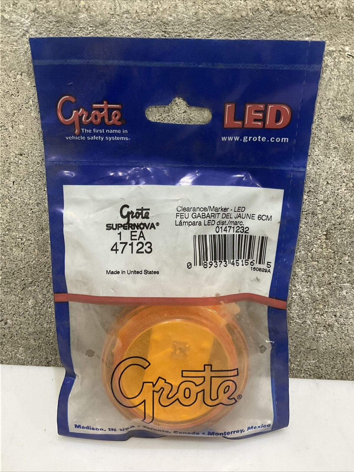 GROTE 47123 AMBER SUPERNOVA LED CLEARANCE MARKERLIGHTS 2 1/2” LOT OF 2 476