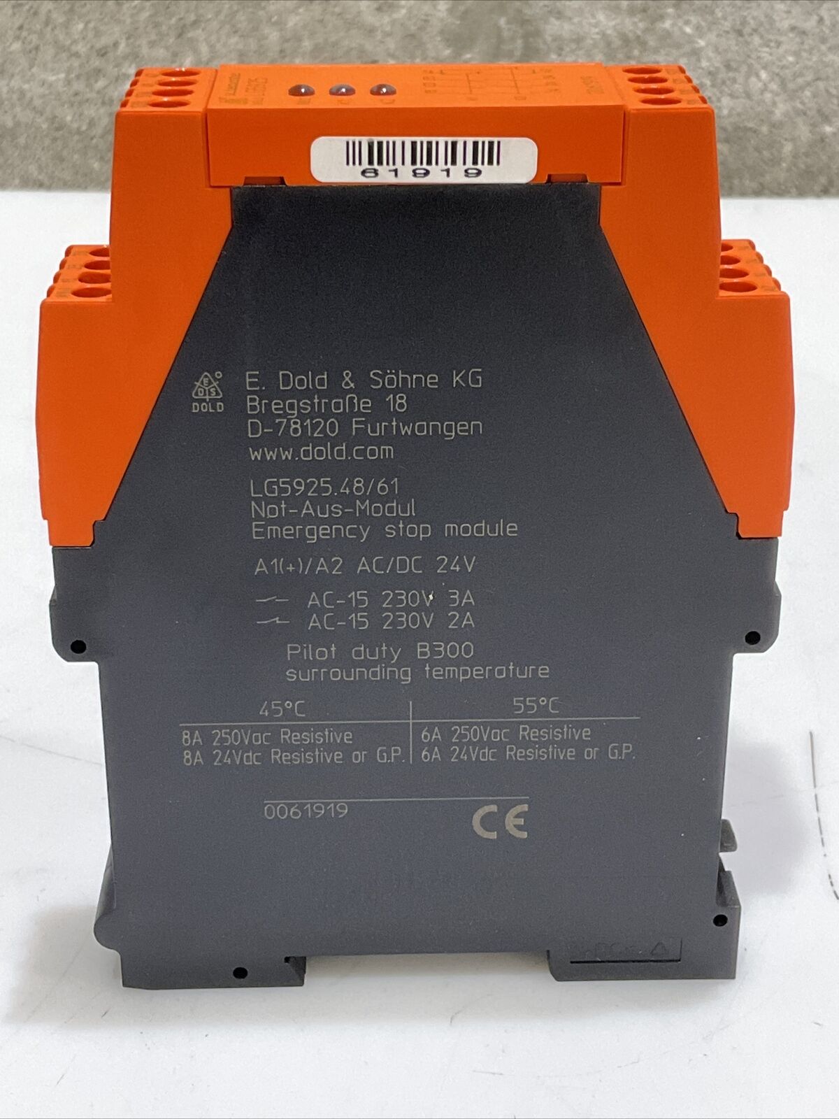 DOLD SAFEMASTER LG5925.48/61 Z NOT-AUS-MODUL EMERGENCY STOP MODULE CDM ...