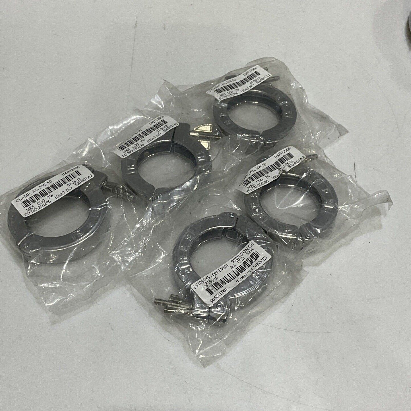 MKS NW-50 250296 AL CLAMP LOT OF 5 CDM