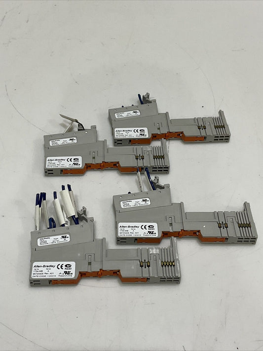 ALLEN BRADLEY 1734-MB TERMINAL BASE 1734-RTB TERMINAL BLOCK LOT OF 4 CDM