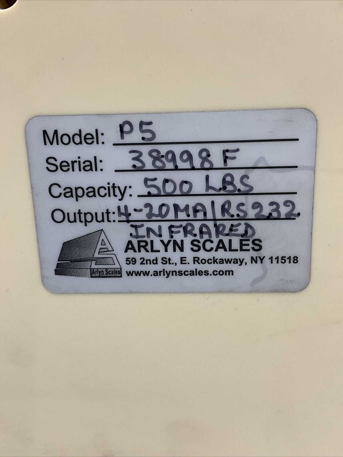ARLYN MKE- 5 P5 38998 DIGITAL INDICATOR SCALE AP. 500 X .1 LB / 255 X .05 KG CDM