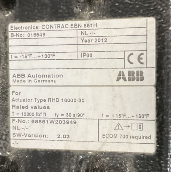 ABB CONTRAC EBN 861H RHD 16000 ELECTRONIC DRIVE UNIT 373