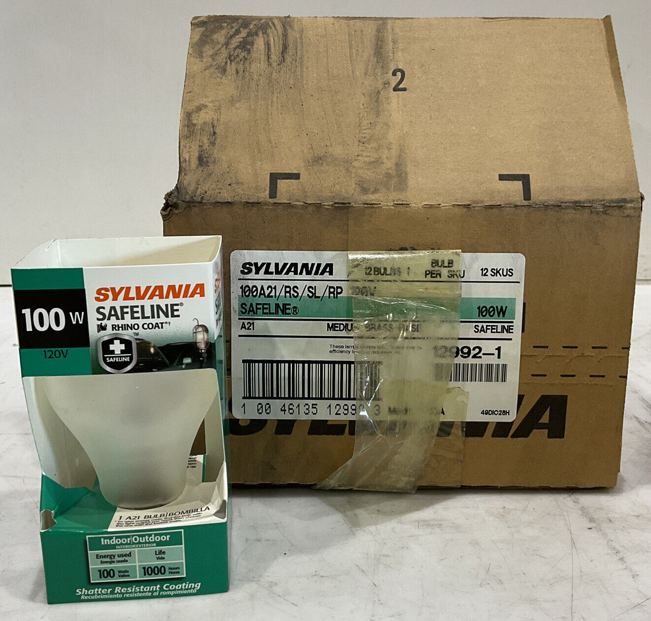 SYLVANIA 100A21 SAFELINE LIGHT BULB LOT OF 11 476