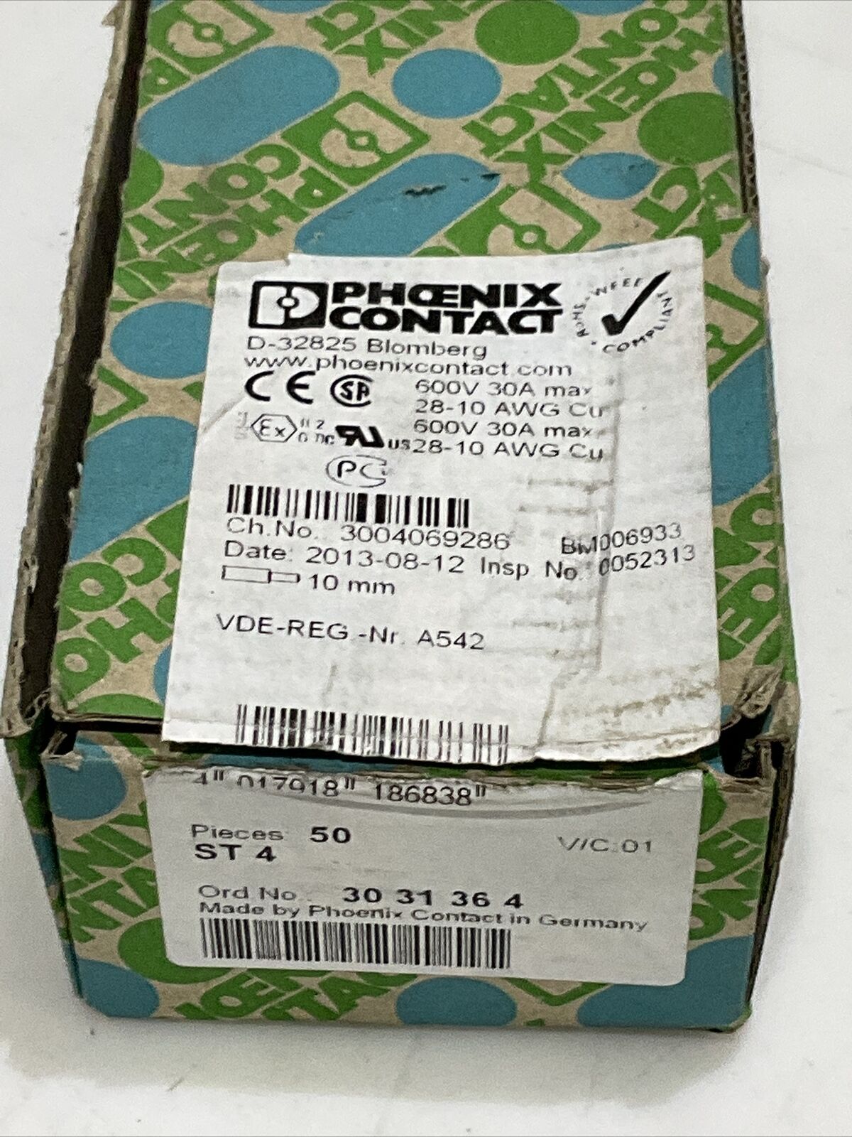 PHOENIX CONTACT ST 4 TERMINAL CONTACT LOT OF 45 479