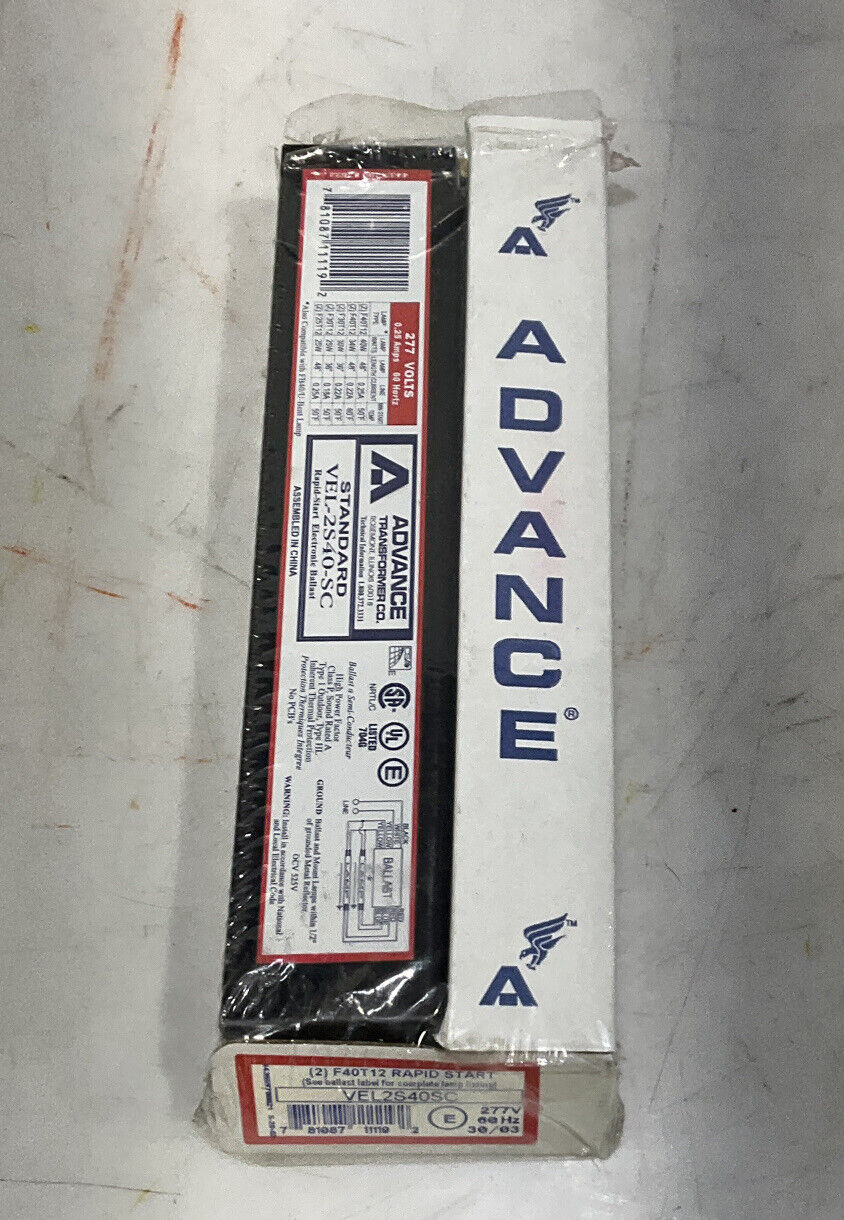 ADVANCE VEL-2S40-SC ELECTRONIC BALLASTS LOT OF 8 476