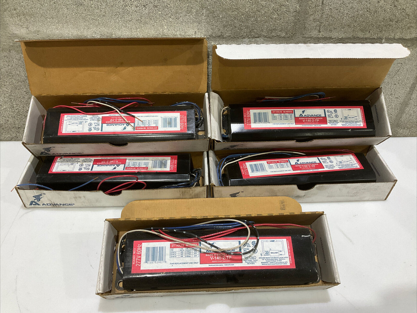 ADVANCE V-140-2-TP MARK III ENERGY SAVER START BALLAST 277V 60HZ LOT OF 6 476