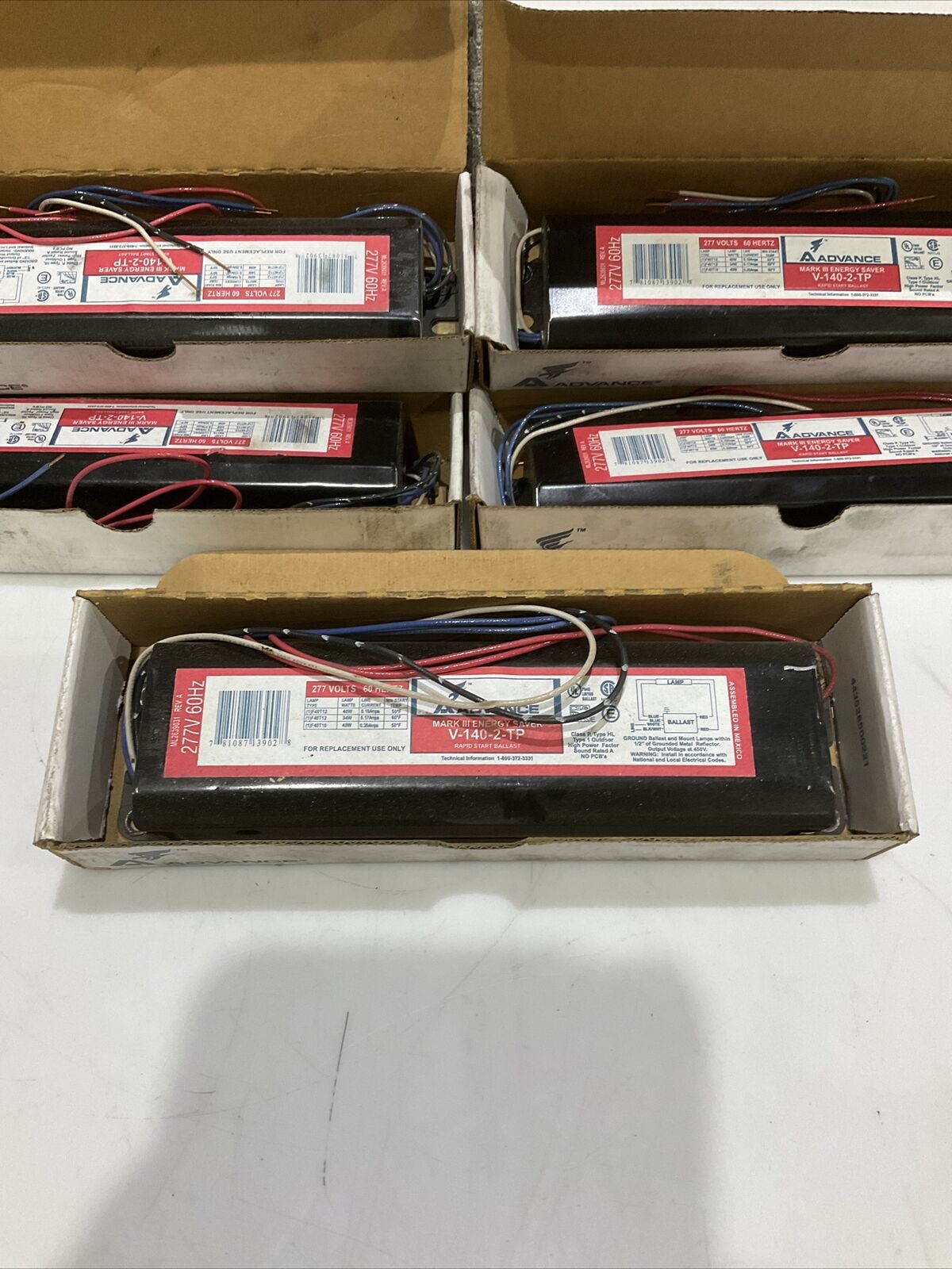 ADVANCE V-140-2-TP MARK III ENERGY SAVER START BALLAST 277V 60HZ LOT OF 6 476