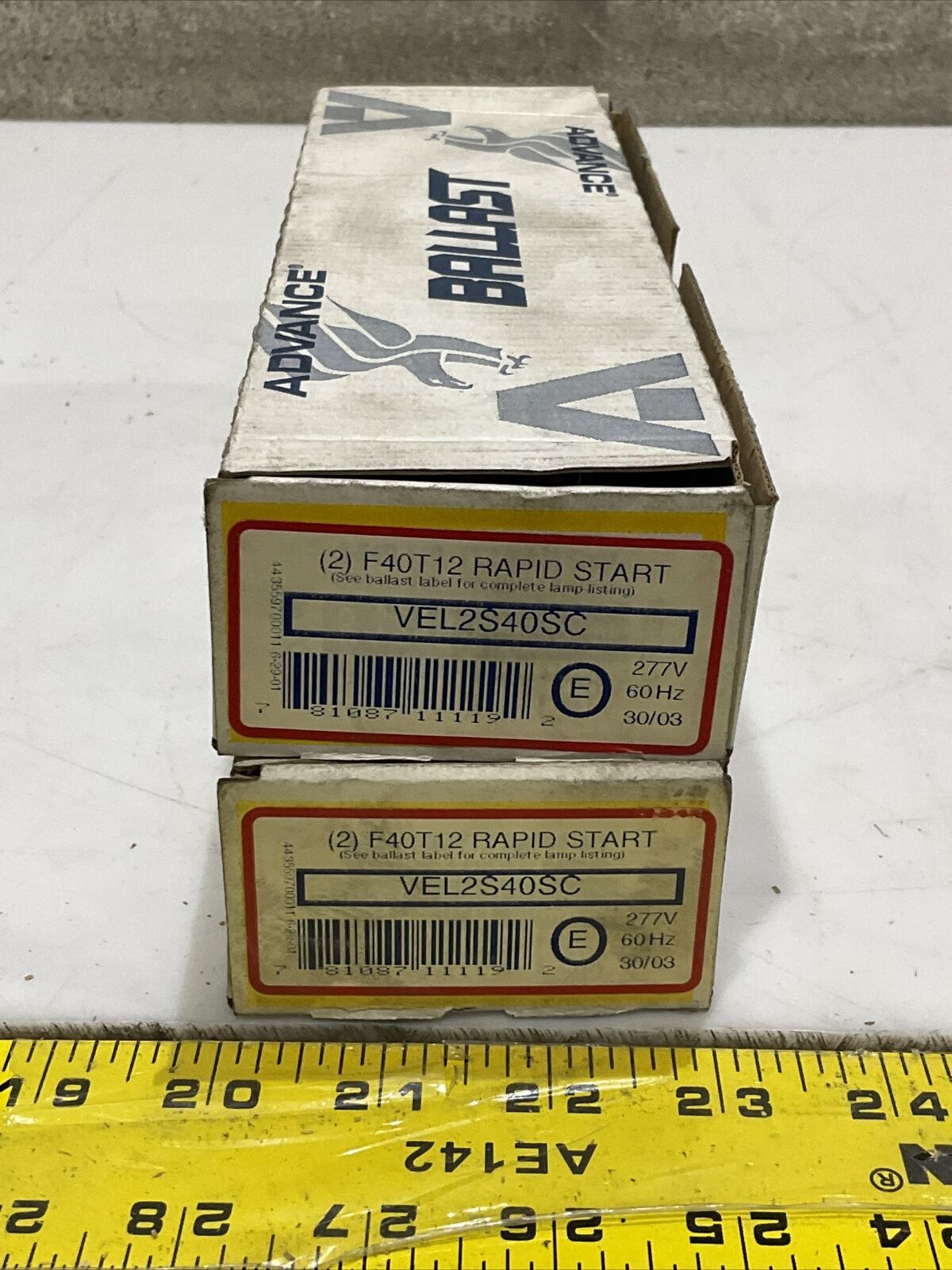 ADVANCE VEL2S40SC F40T12 RAPID START ELECTRONIC BALLEST LOT OF 2 476