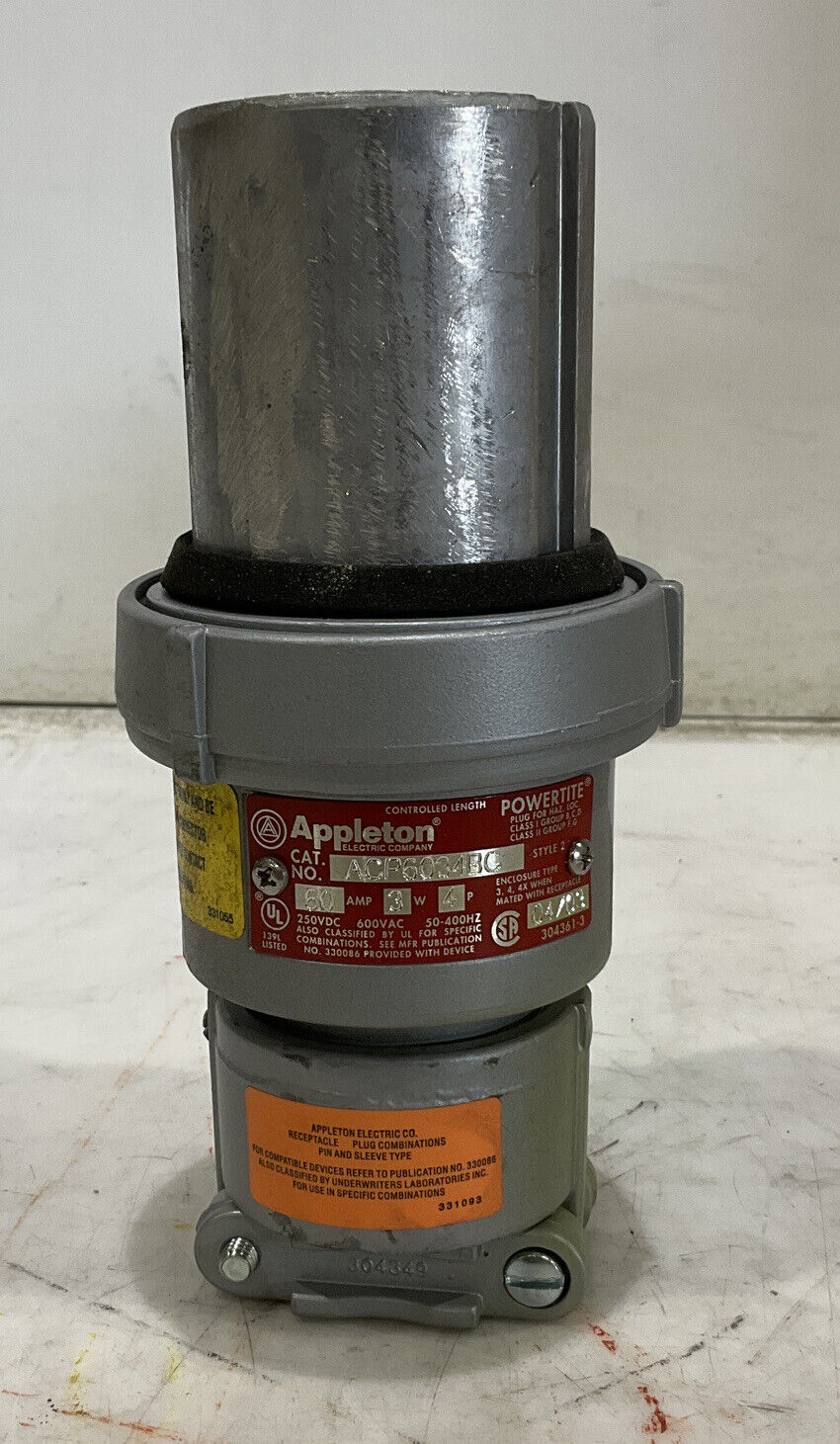 APPLETON ACP6034 BC ALUMINUM 60 AMP POWERITE CLAMPING RING PLUG 476