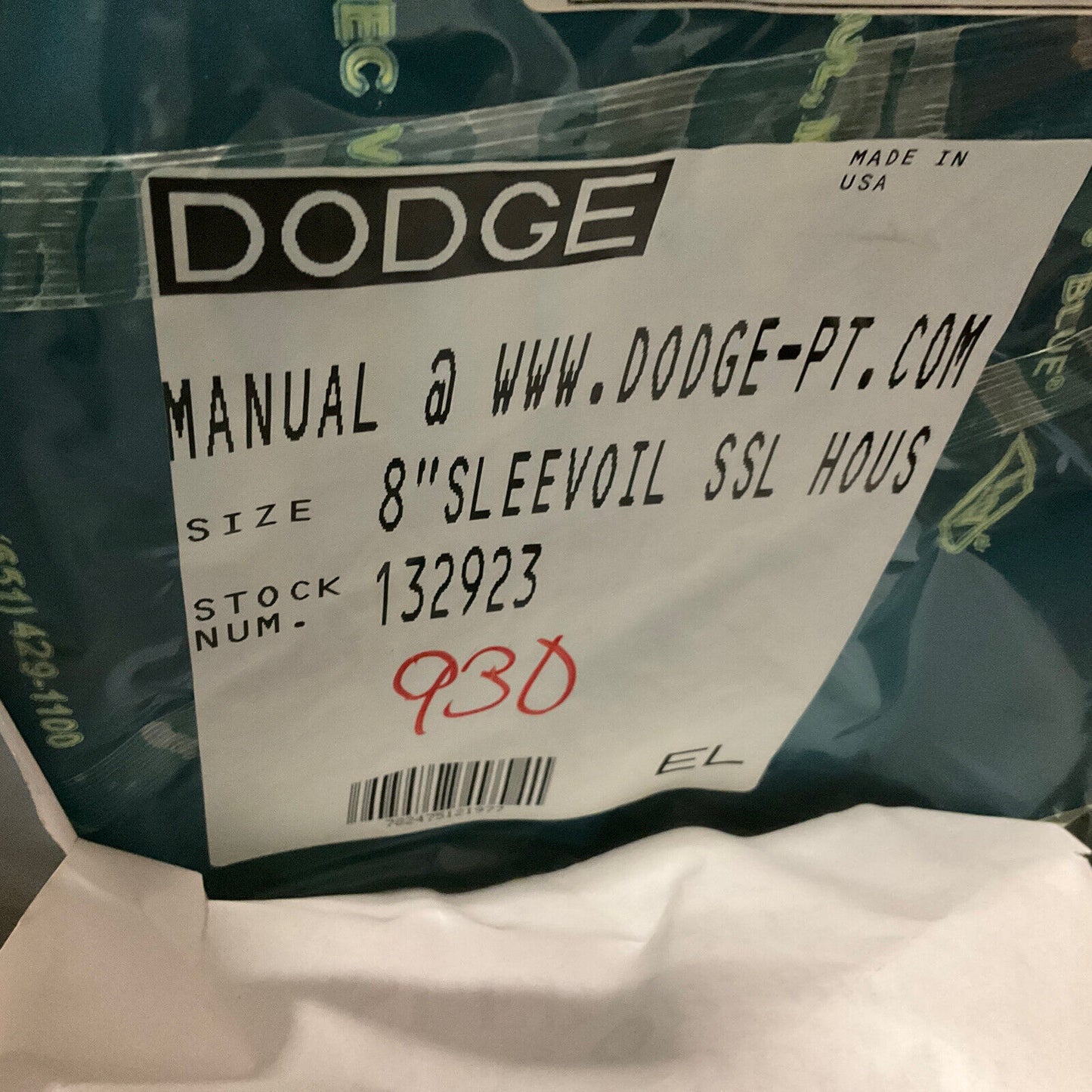 DODGE 132923 8 SLV SSL PILLOW BLOCK BEARING 373