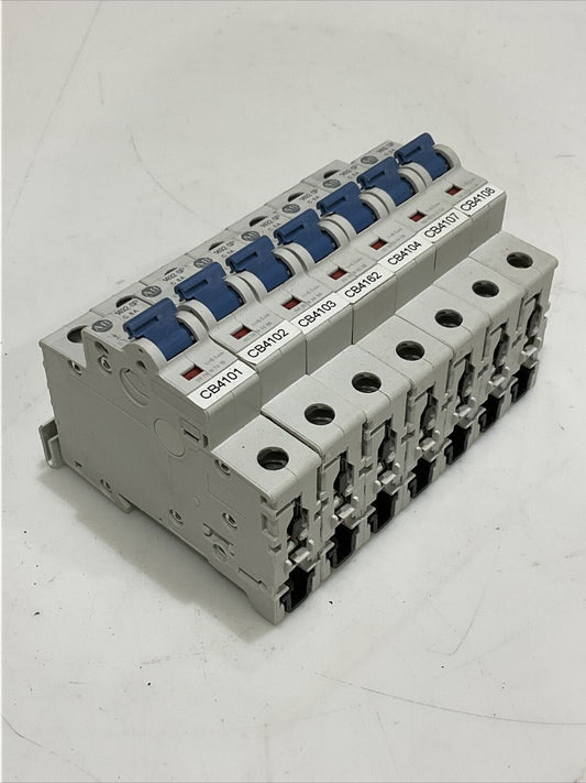 ALLEN BRADLEY 1492-SPM1C020 MINITURE CIRCUIT BREAKER 1492-A1B8 LOT OF 7 CDM