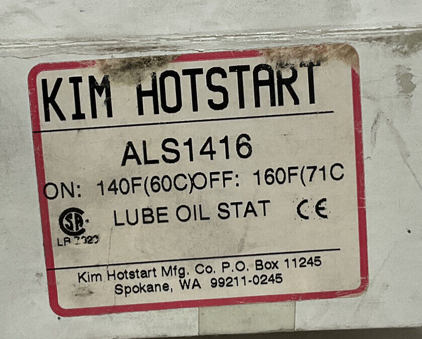 KIM HOTSTART ALS1416 LUBE OIL STAT 476 Industrial Garage Sales
