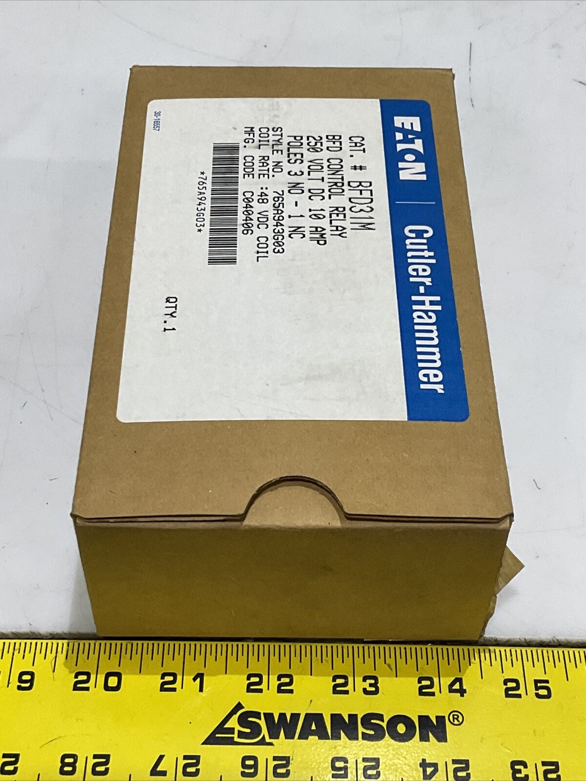 EATON CUTLER HAMMER BFD31M 765A943G03 BFD CONTROL RELAY 250V 10A 3POLES 373