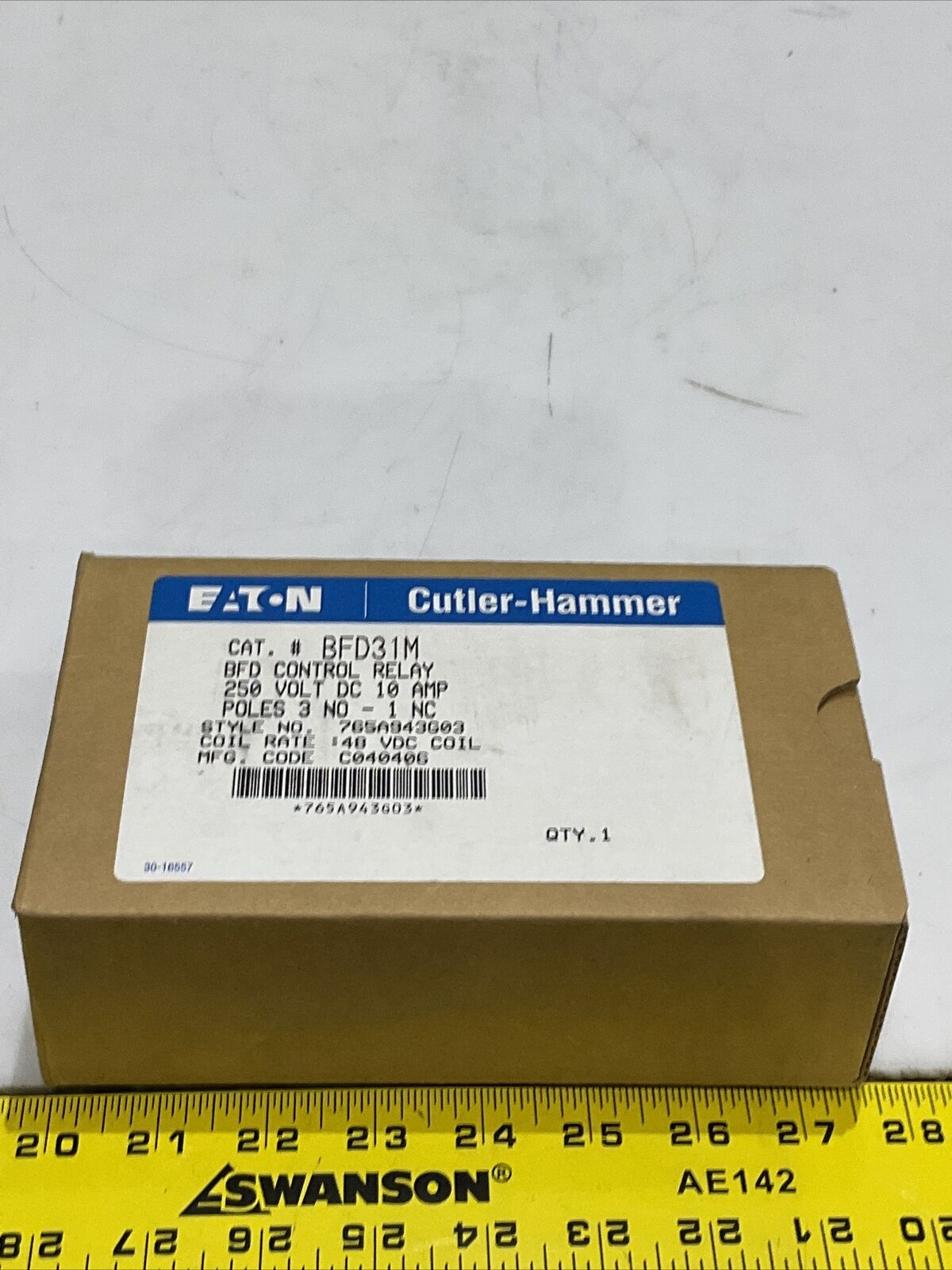 EATON CUTLER HAMMER BFD31M 765A943G03 BFD CONTROL RELAY 250V 10A 3POLES 373