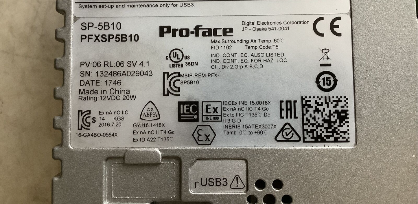 PRO-FACE PFXSP5400WAD ANALOG TOUCH PANEL AND SP-5B10 BOX MODULE CDM