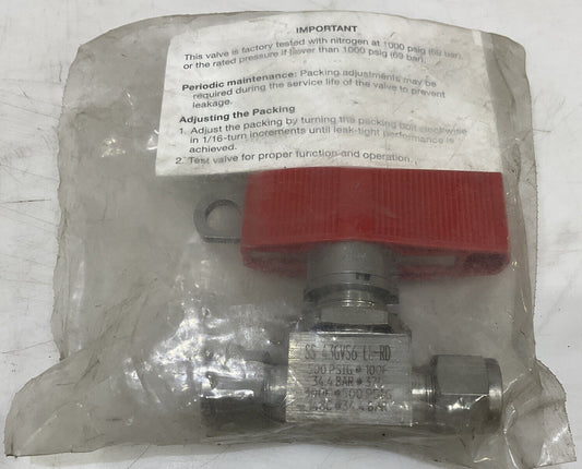 SWAGELOK SS-43GVS6-LL-RD BALL VALVE 476
