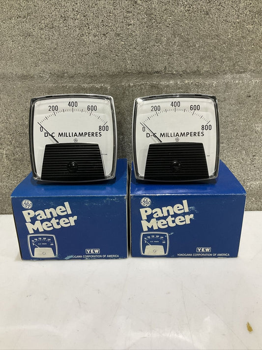 GE 754300KWKW 254329ECZZ PANEL AMMETER 0-5DCMA 0-800MA LOT OF 2 373