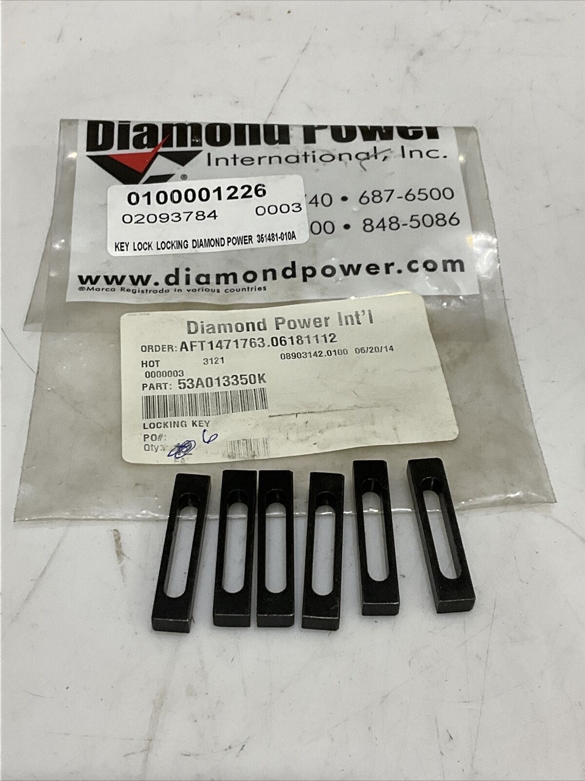 DIAMOND POWER 53A013350K LOCKING KEY LOT OF 6 373