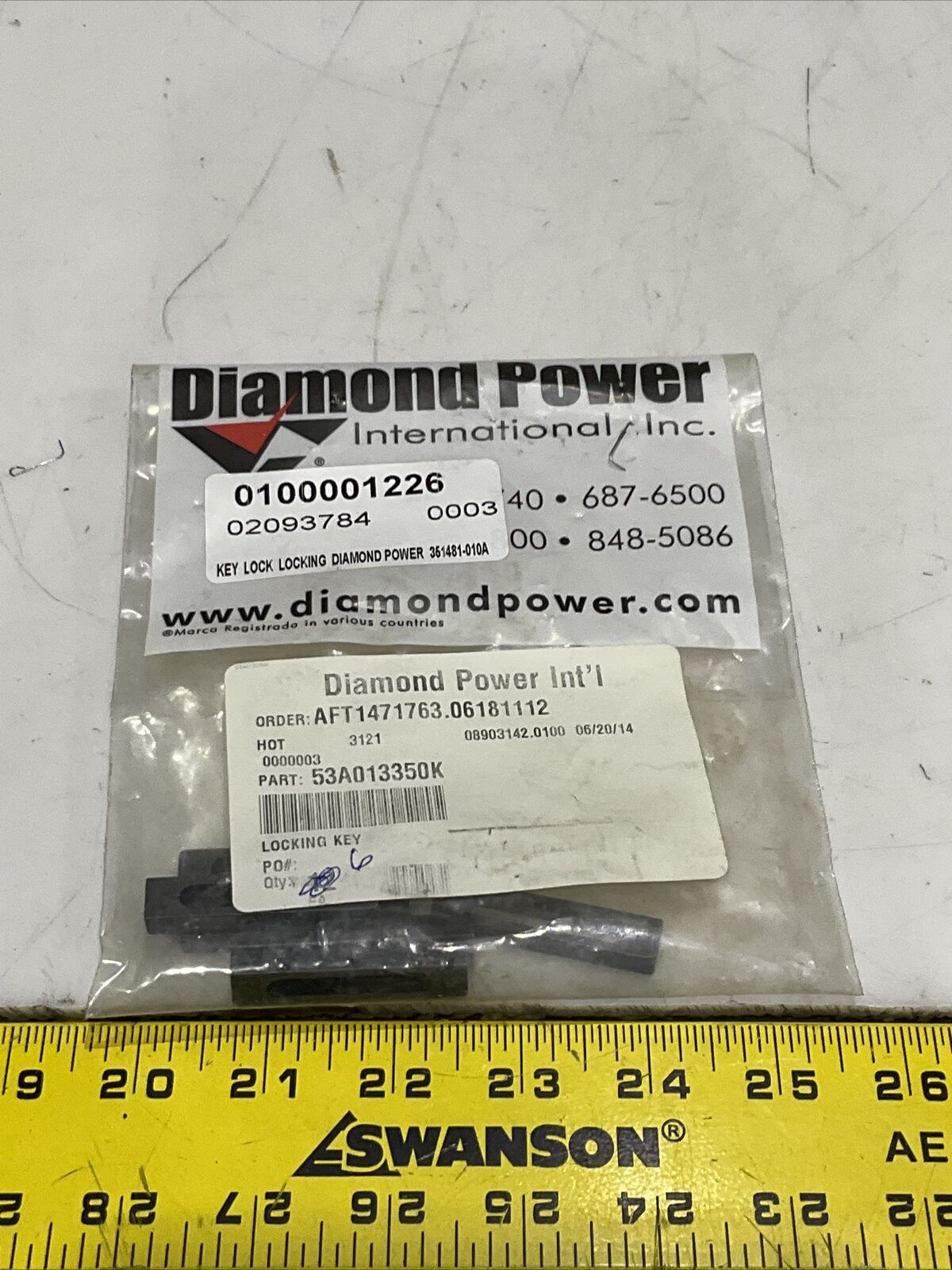 DIAMOND POWER 53A013350K LOCKING KEY LOT OF 6 373