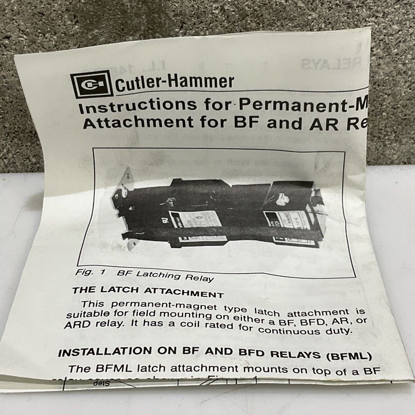 CUTLER-HAMMER BFMLM 2604D30G12 LATCH BF RELAY 48 VDC COIL 373