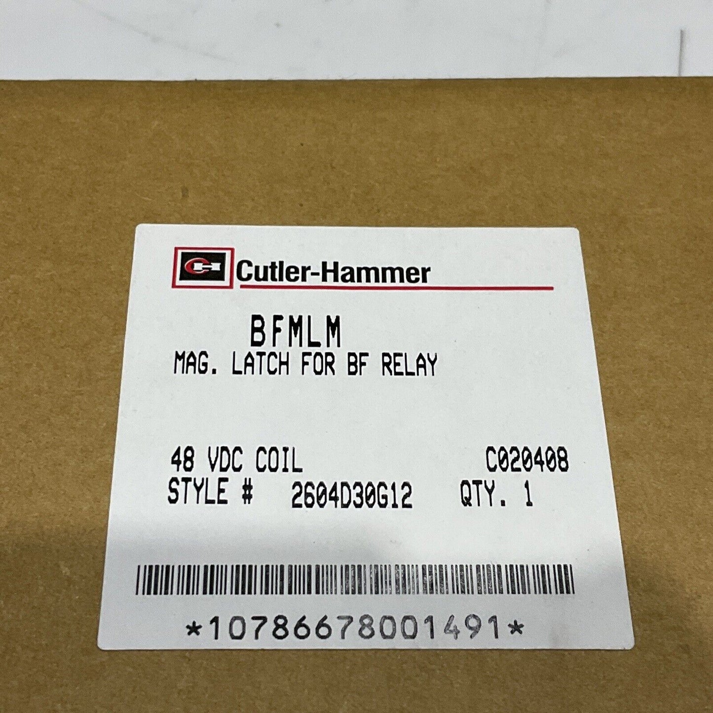 CUTLER-HAMMER BFMLM 2604D30G12 LATCH BF RELAY 48 VDC COIL 373