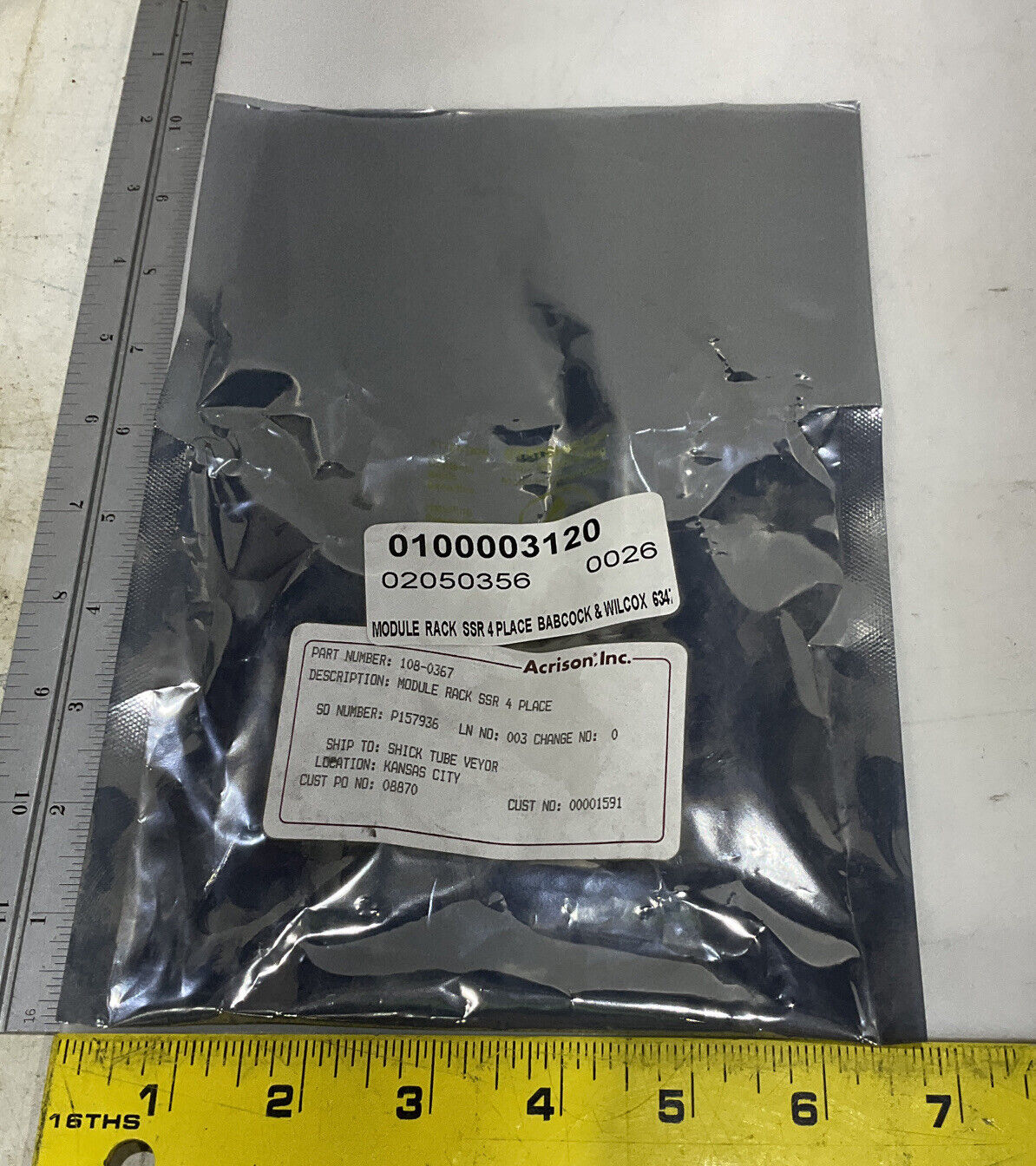 ACRISON 108-0367 MODULE RACK SSR 4 PLACE 373