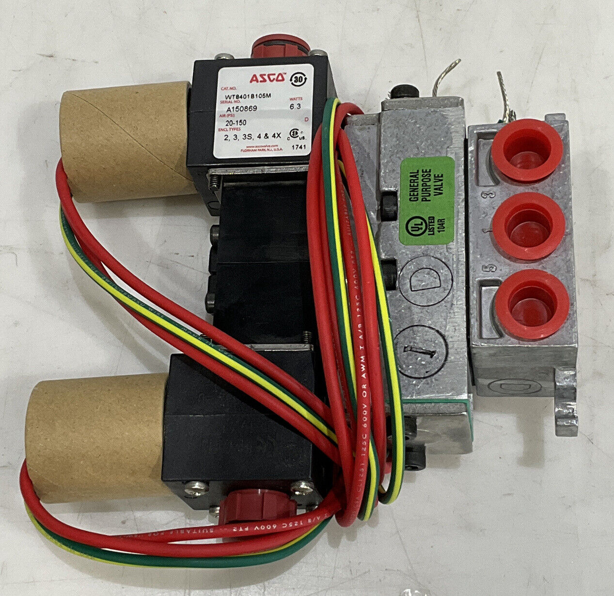 ASCO WT8401B105M SOLENOID 4-WAY VALVE 373