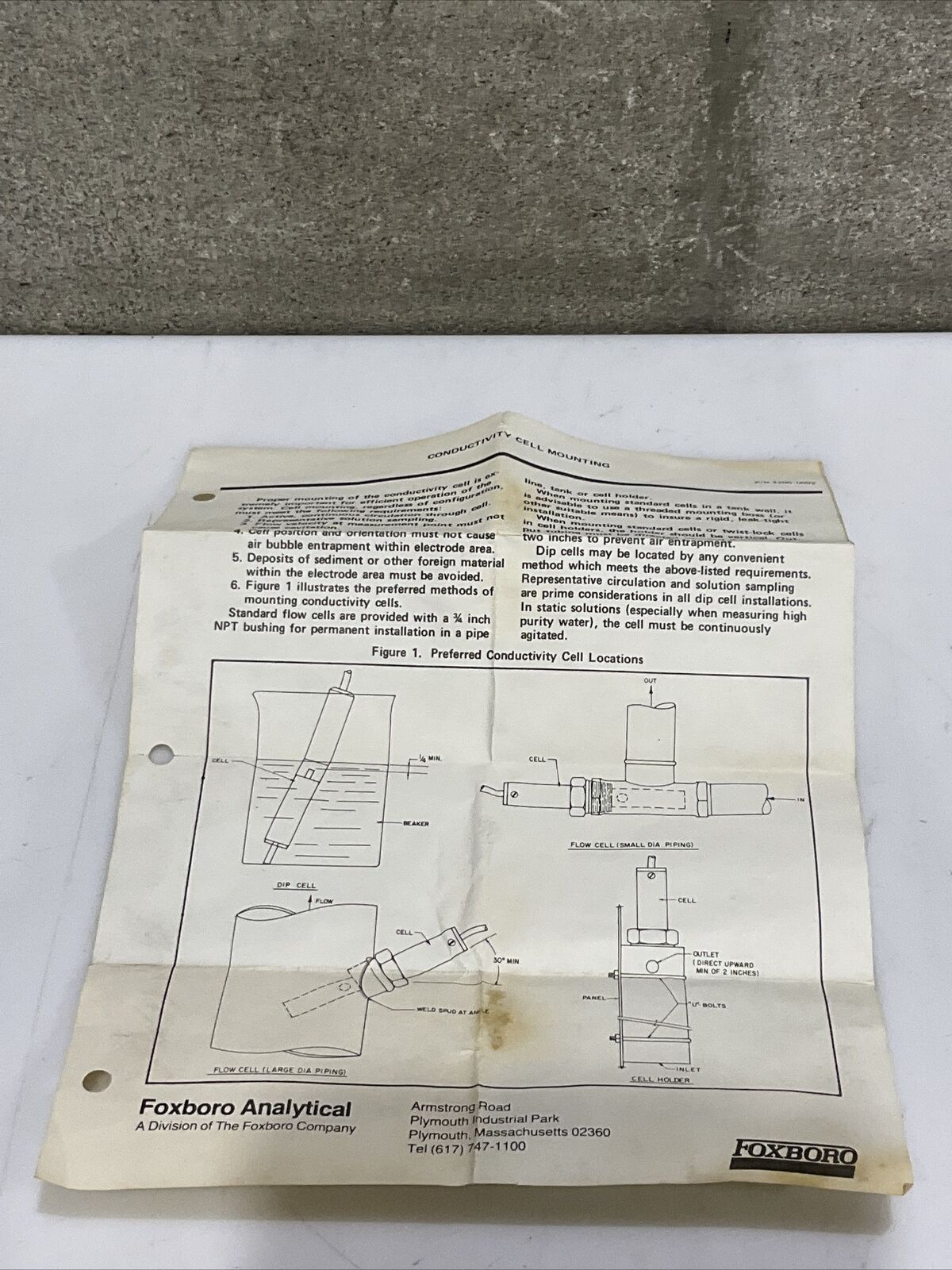 FOXBORO BALSBAUGH 910-EA3 37045/5S8132 CONDUCTIVITY CELL 373