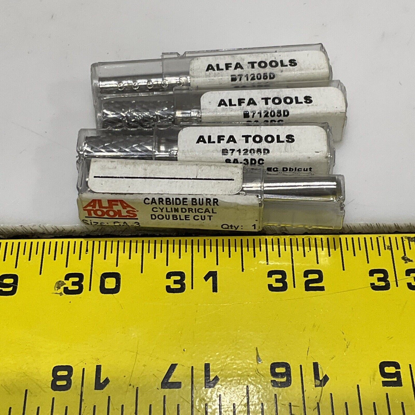 ALFA TOOLS SA-3DC B71205D CYLINDRICAL NO DOUBLE CUT CARBINE BURR LOT OF 4 373