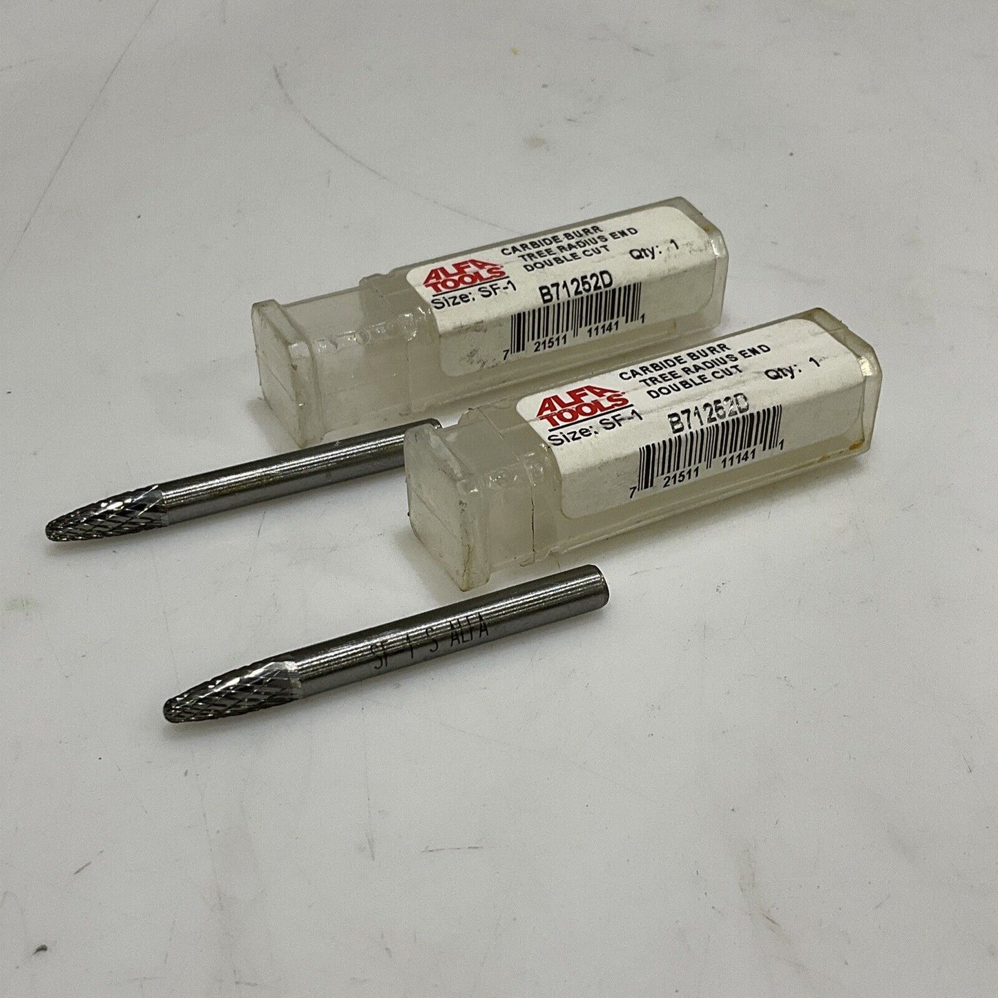 ALFA TOOLS SF-1 B71252D CARBUDE BURR TREE RADIUS END DOUBLE CUT LOT OF 2 373